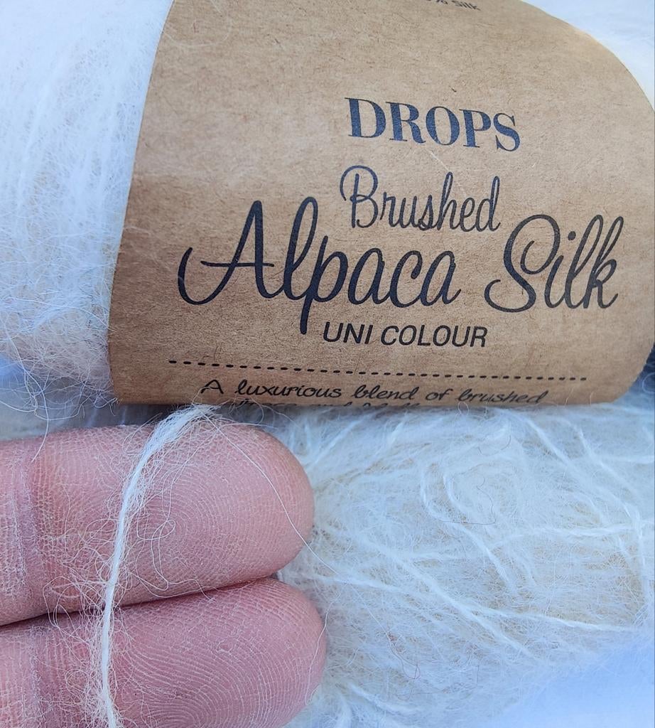 2 x 25 gram Drops Alpaca Silk Brushed 280m. nld 5, Ophalen of Verzenden, Nieuw