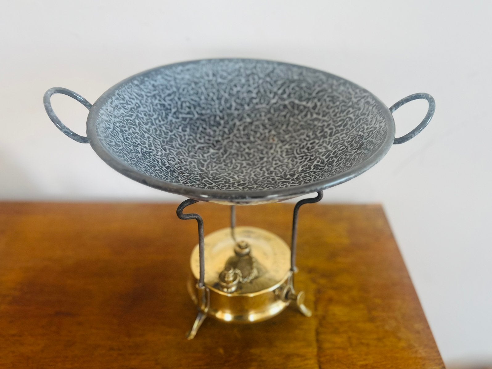 Vintage gewolkt emaille wok pan, Ophalen of Verzenden