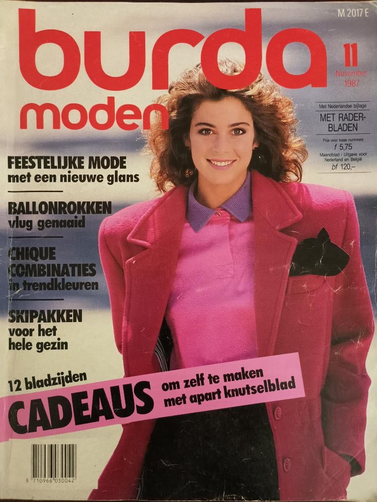 Burda november 1987 vintage mode naaien patronen, Ophalen of Verzenden, Zo goed als nieuw, Vrouw, Burda