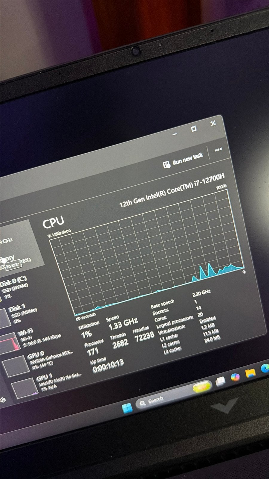 Laptop 32 RAM I7 12700H 3050TI, Computers en Software, Ophalen, Zo goed als nieuw, 15 inch, 2 tot 3 Ghz