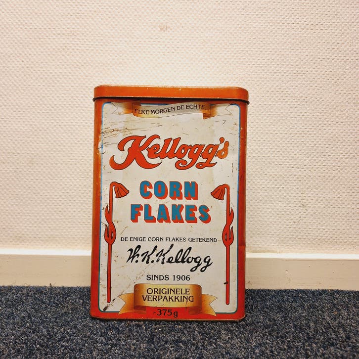 Vintage Kellogg's Corn Flakes Blik (Rood)