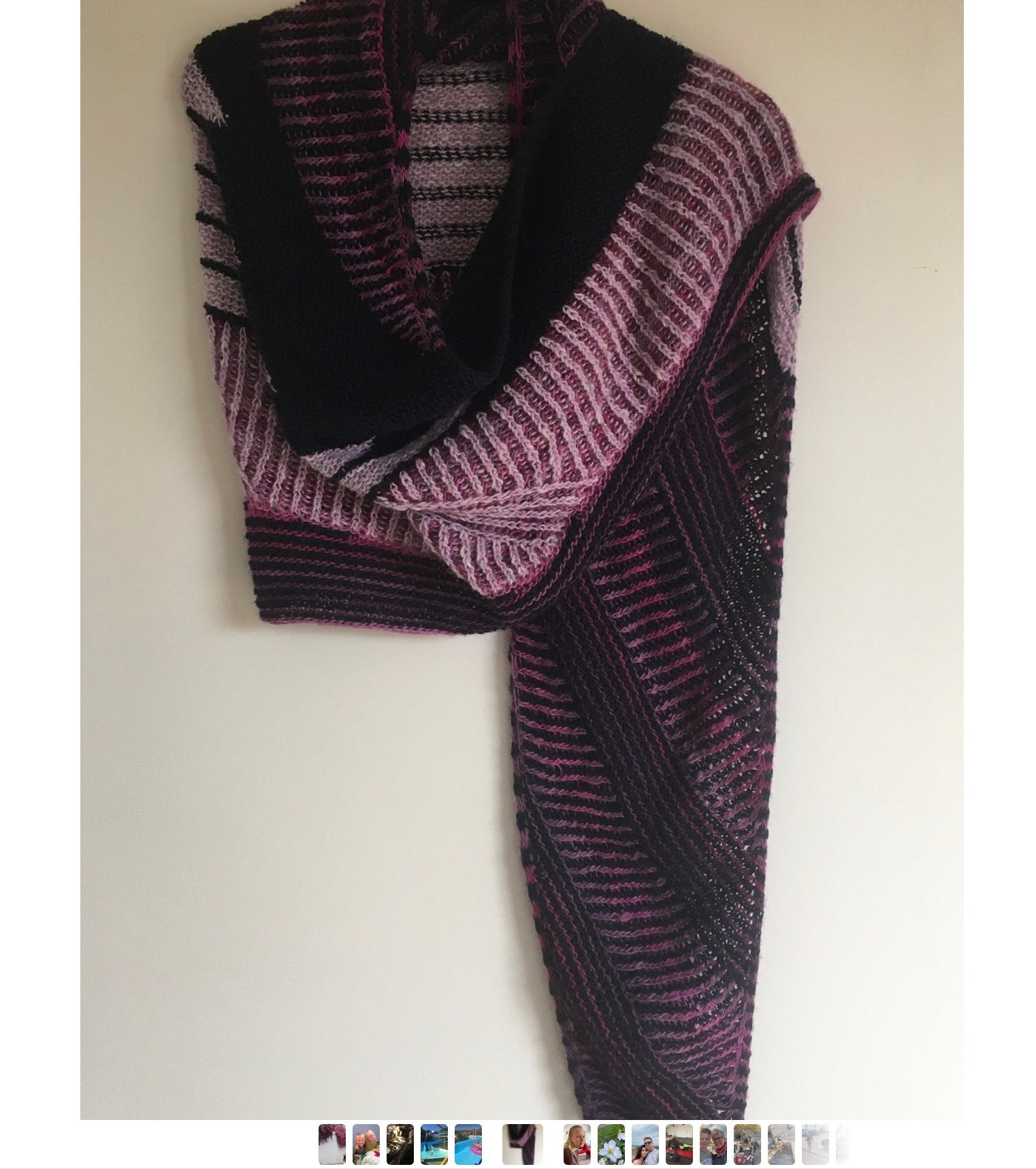 Ruime handgebreide wollen shawl! Prikt niet, Ophalen of Verzenden, Zo goed als nieuw, Sjaal
