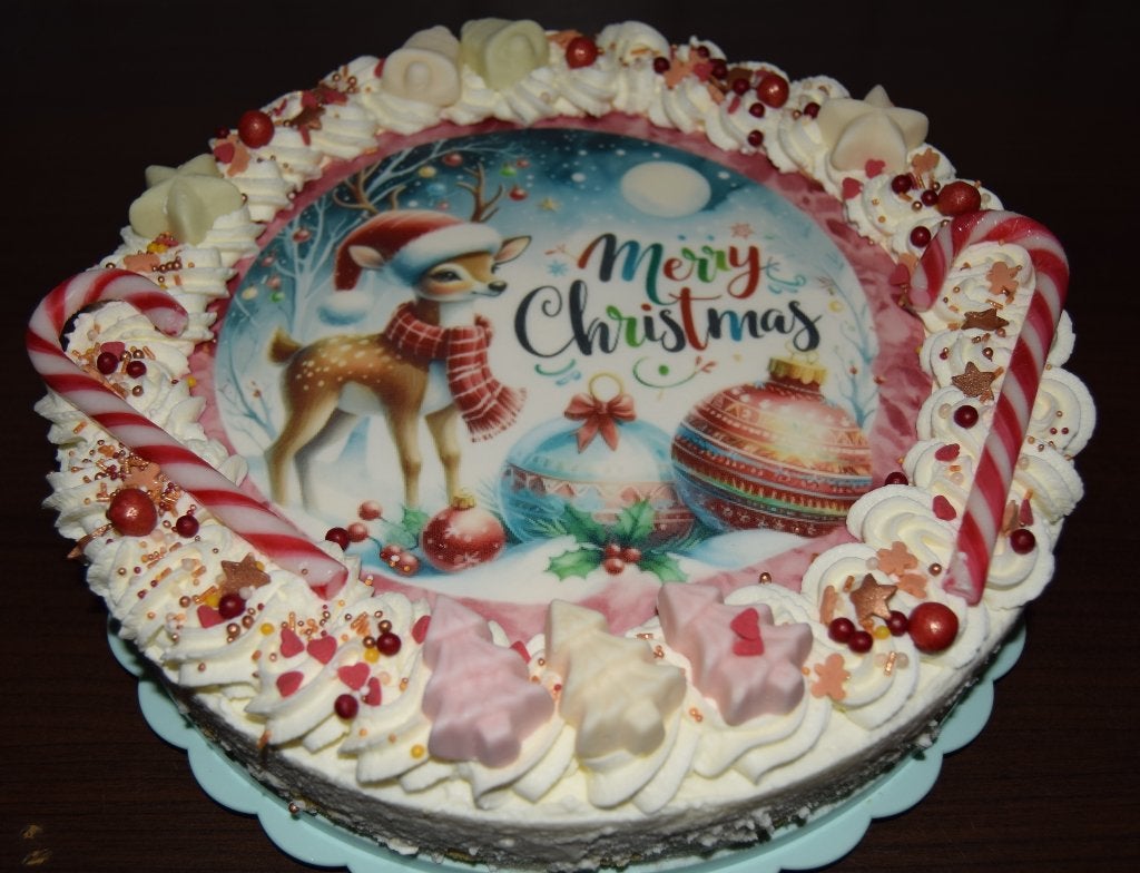 foto taart print deze kan zelfs op kwarktaart luxe icing, Ophalen of Verzenden, Nieuw, Taarten, Versiering