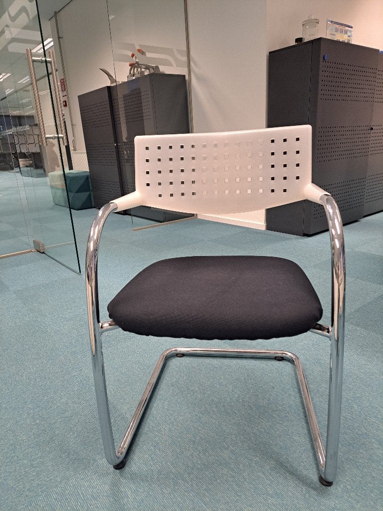 Vitra Visavis Stoel, Ophalen, Grijs, Metaal, Eén