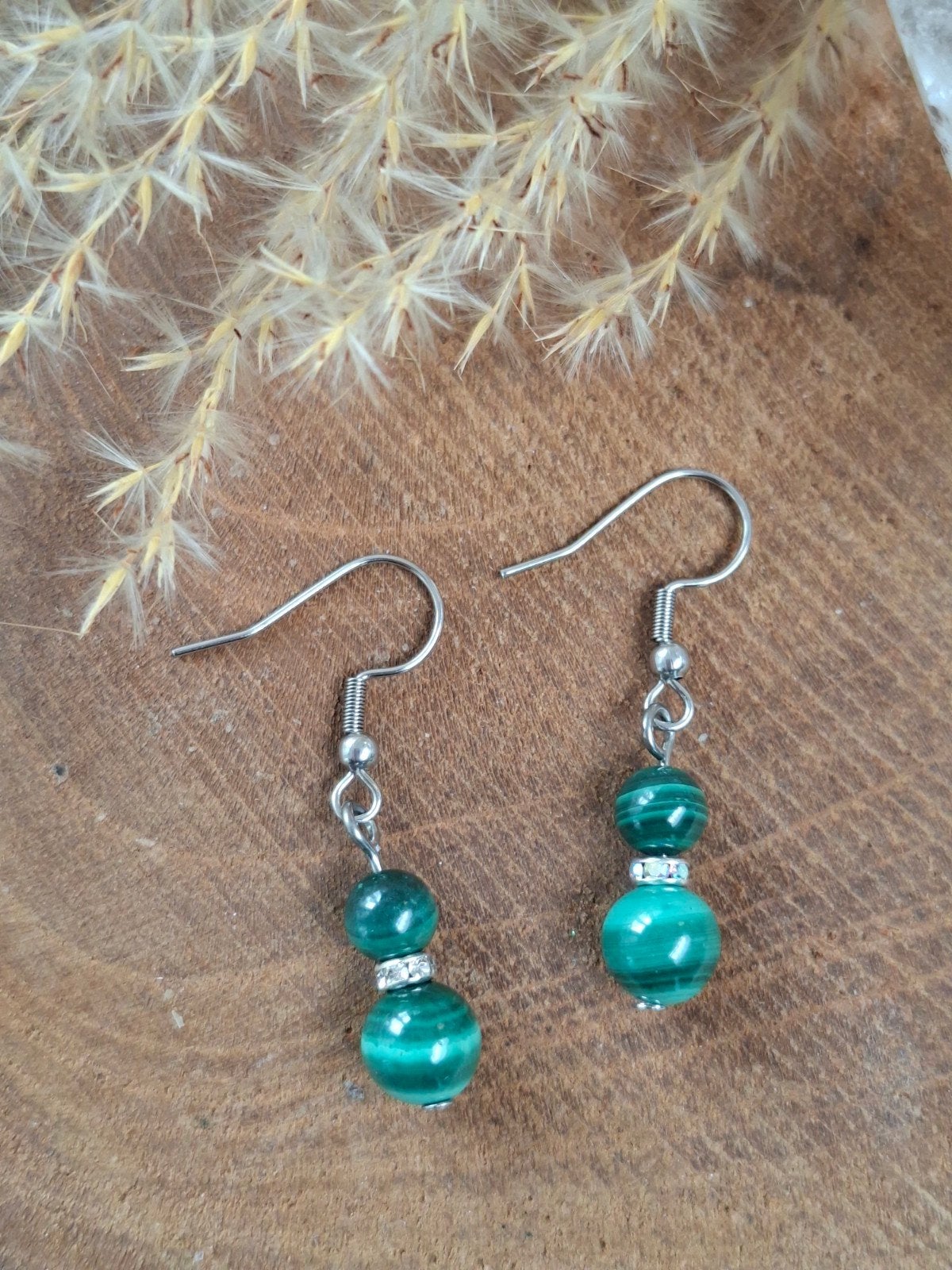 oorbellen echte Malachiet, Overige materialen, Hangers, Ophalen of Verzenden, Groen