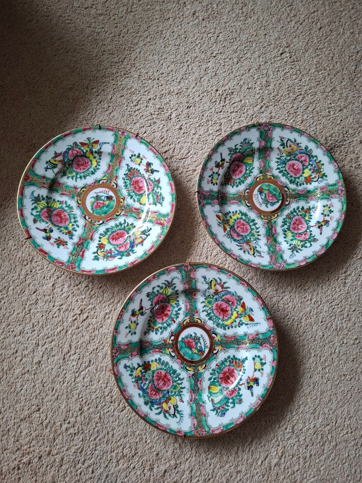 Set van 3 Chinese Rose Medallion borden, Antiek en Kunst, Ophalen