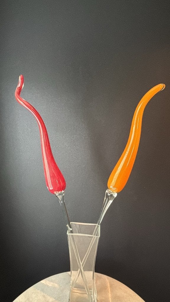XL DutZ Solifleur Glasobjecten 114cm + Vaas | Nieuwstaat, Gemerkt, Meerkleurig, Object, 114 cm
