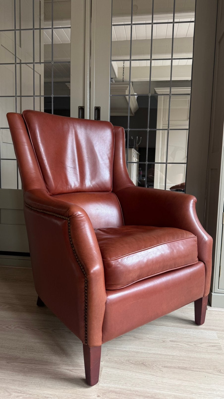 Designer leren Bendic fauteuil, Ophalen, Zo goed als nieuw, 75 tot 100 cm