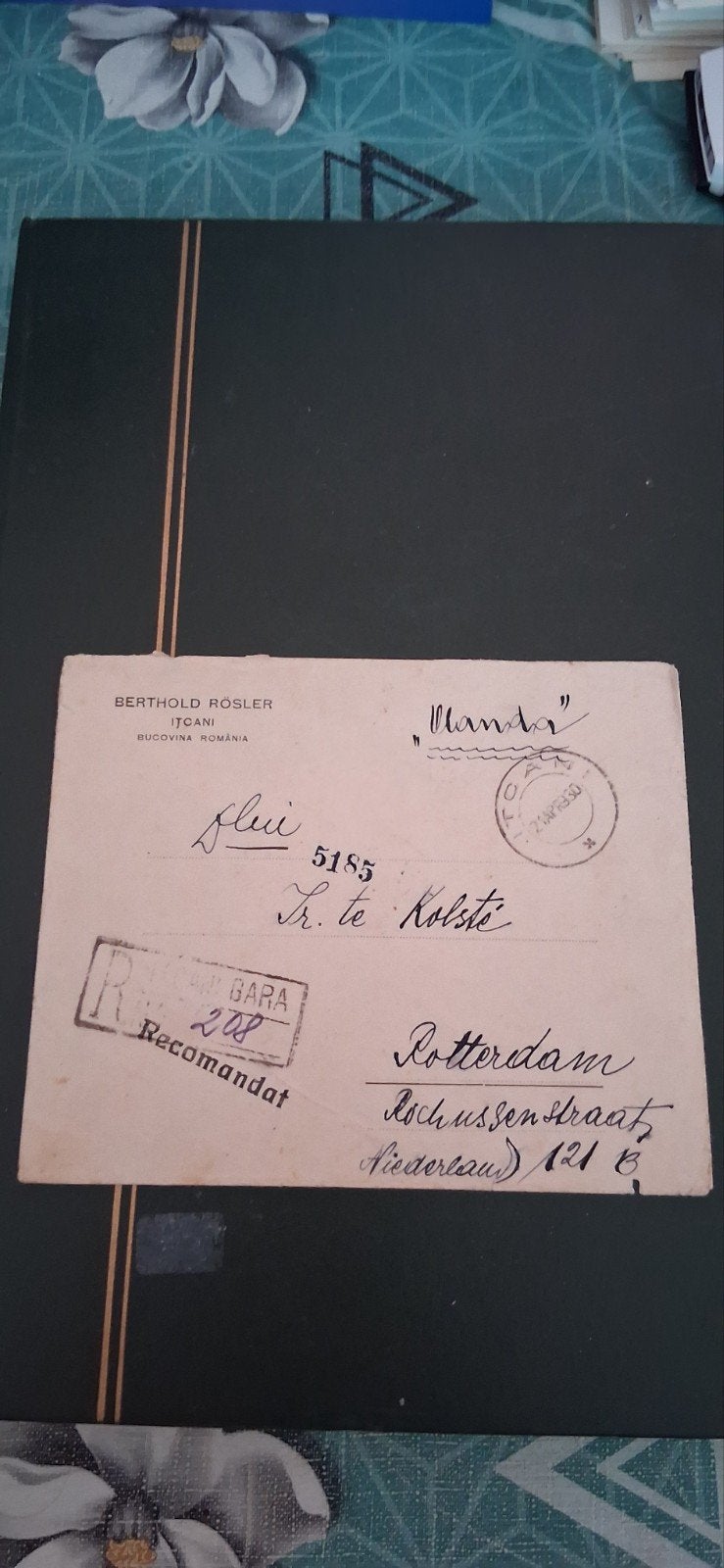 Oude envelop met postzegels en stempels - Rotterdam, Ophalen of Verzenden, Envelop