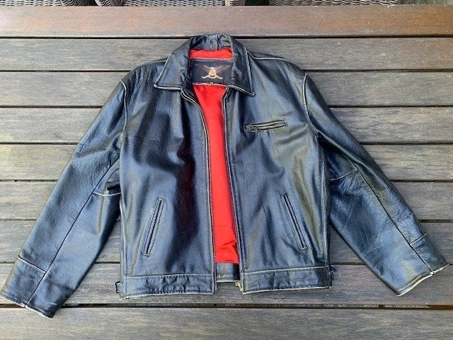 Lederen jack model vintage flight / bomber, Ashy London, Bruin, Maat 56/58 (XL), Ophalen of Verzenden