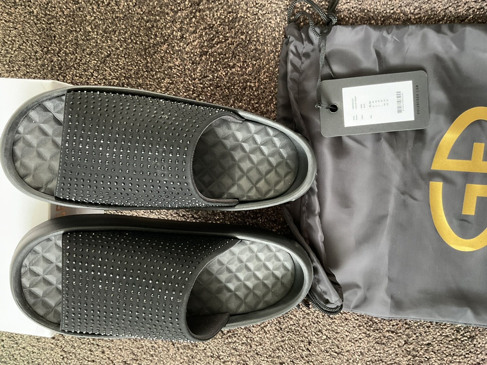 Goldbergh zwarte strass slippers maat 42 nieuw, Slippers, Zwart, Nieuw, Ophalen of Verzenden