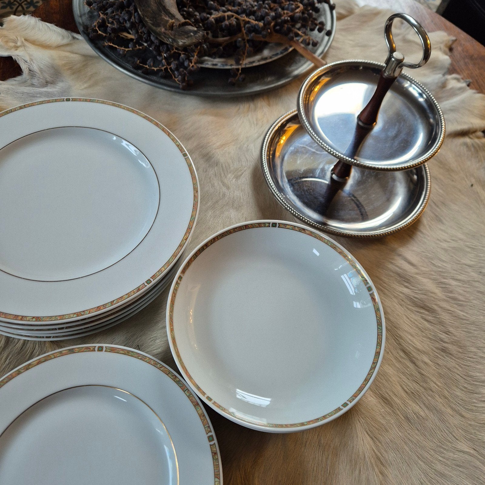 6 pers. Limoges servies Medard de Noblat mooi sober chique, Ophalen, Overige merken, Klassiek, Zo goed als nieuw