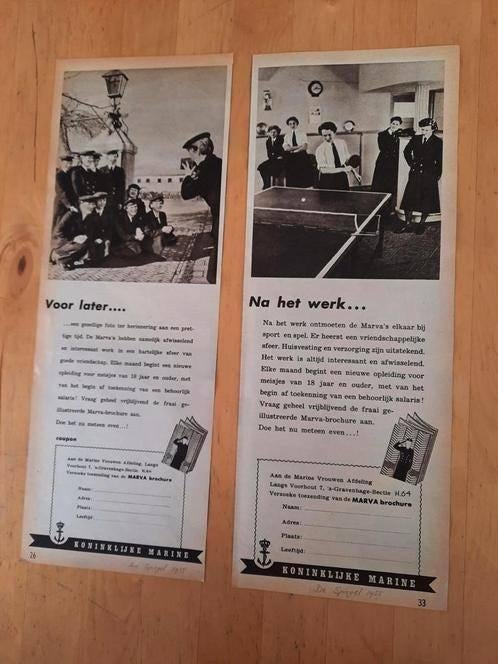 KONINKLIJKE MARINE - ADVERTENTIES UIT TIJDSCHRIFT 1955, Ophalen of Verzenden, Gebruikt