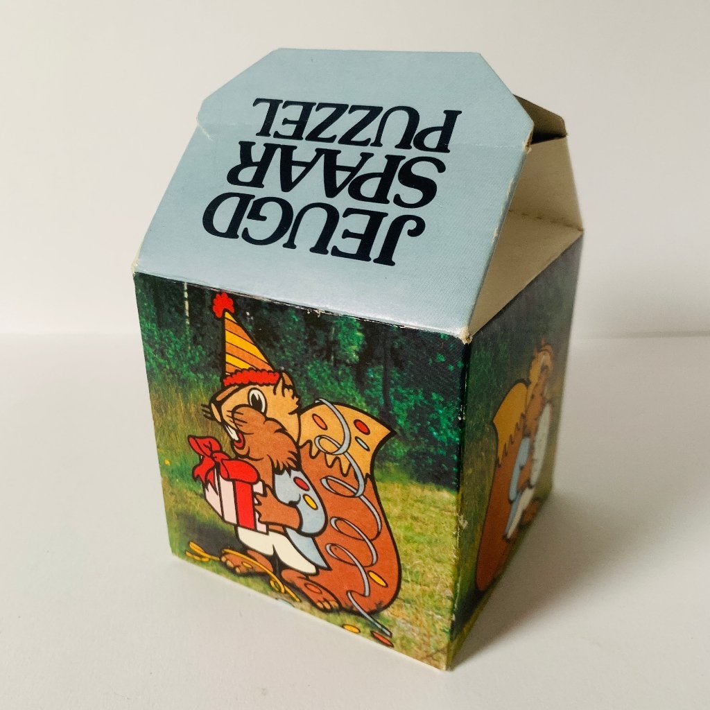 Oude Rabobank Jeugd Spaar Puzzel in kubusdoosje, Verzamelen, Ophalen of Verzenden, Gebruikt, Reclamebord