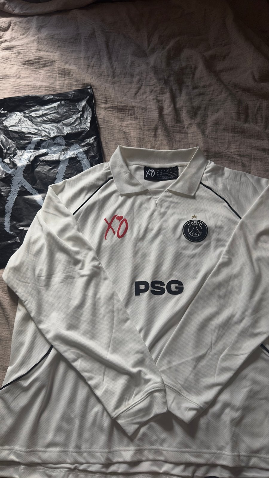 The Weeknd XO x PSG Longsleeve Jersey - Maat L - UNISEX, Maat 52/54 (L), Wit, Nieuw, Ophalen of Verzenden