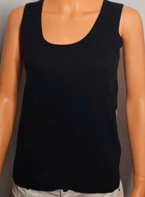 Mouwloze top zwart met cashmere S, Kleding | Dames, Nieuw, Oranje, Ophalen of Verzenden, Maat 36 (S)