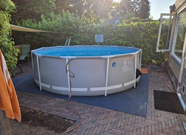 Intex Prism zwembad 366, met zandfilterpomp en afdekzijl, Rond, 300 cm of meer, Zo goed als nieuw, Opzetzwembad