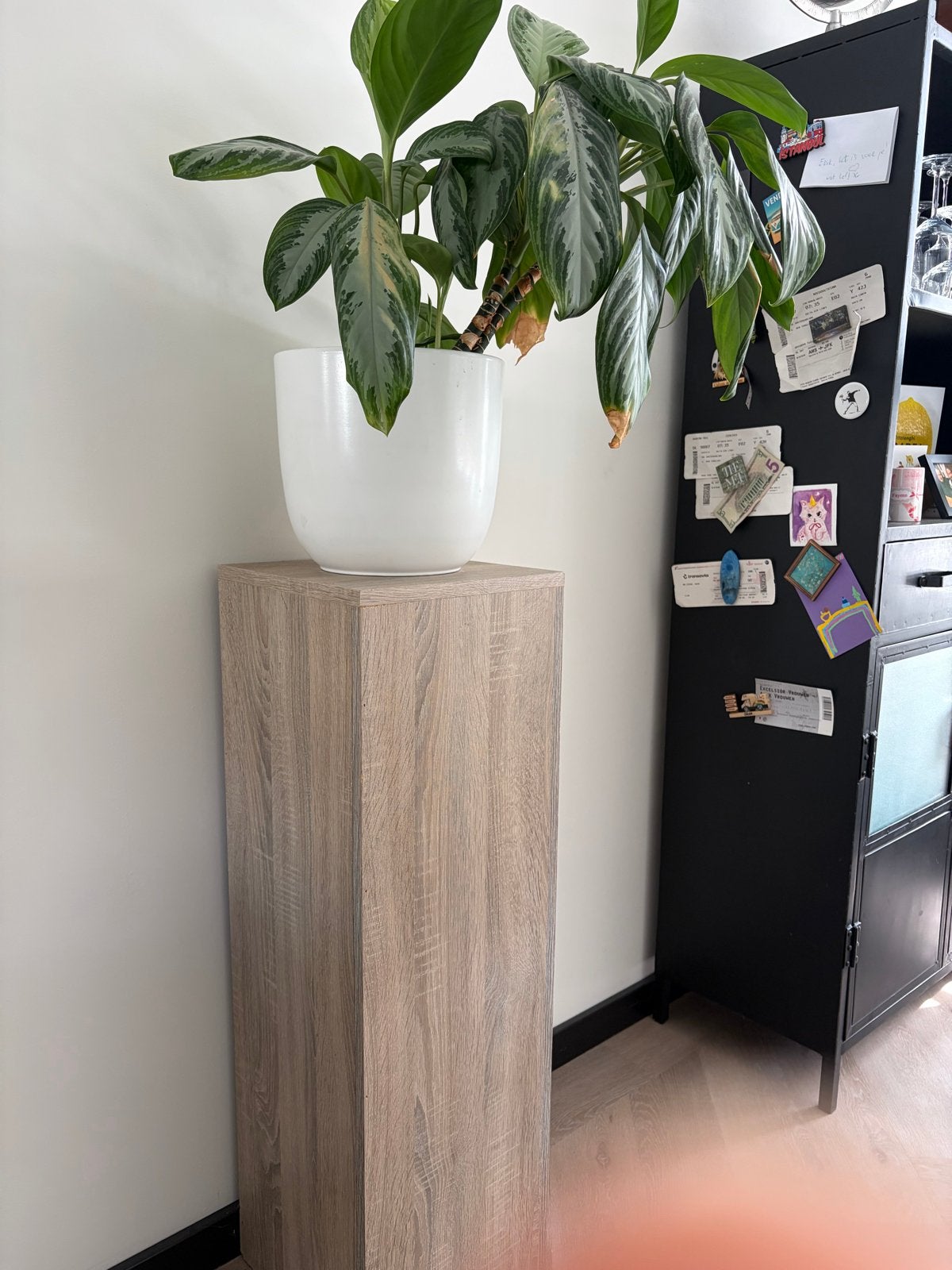Houten sokkel/plantenstandaard, Huis en Inrichting, Ophalen, Gebruikt