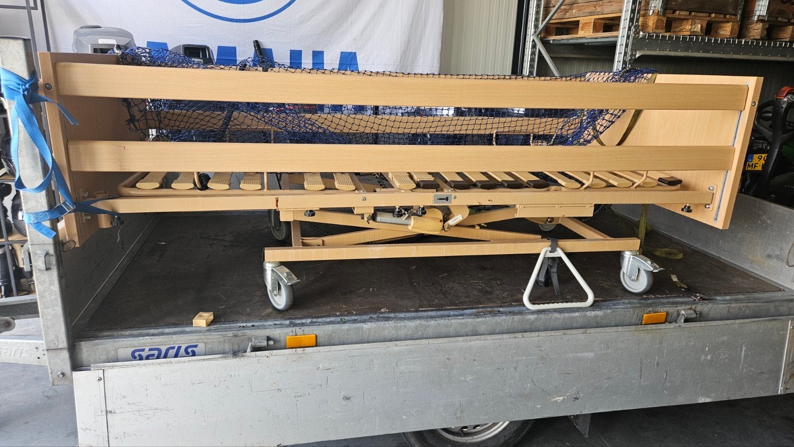 Hoog  laag verstelbaar bed 90x200 cm met papegaai, Ophalen, 90 cm, Eenpersoons, 200 cm