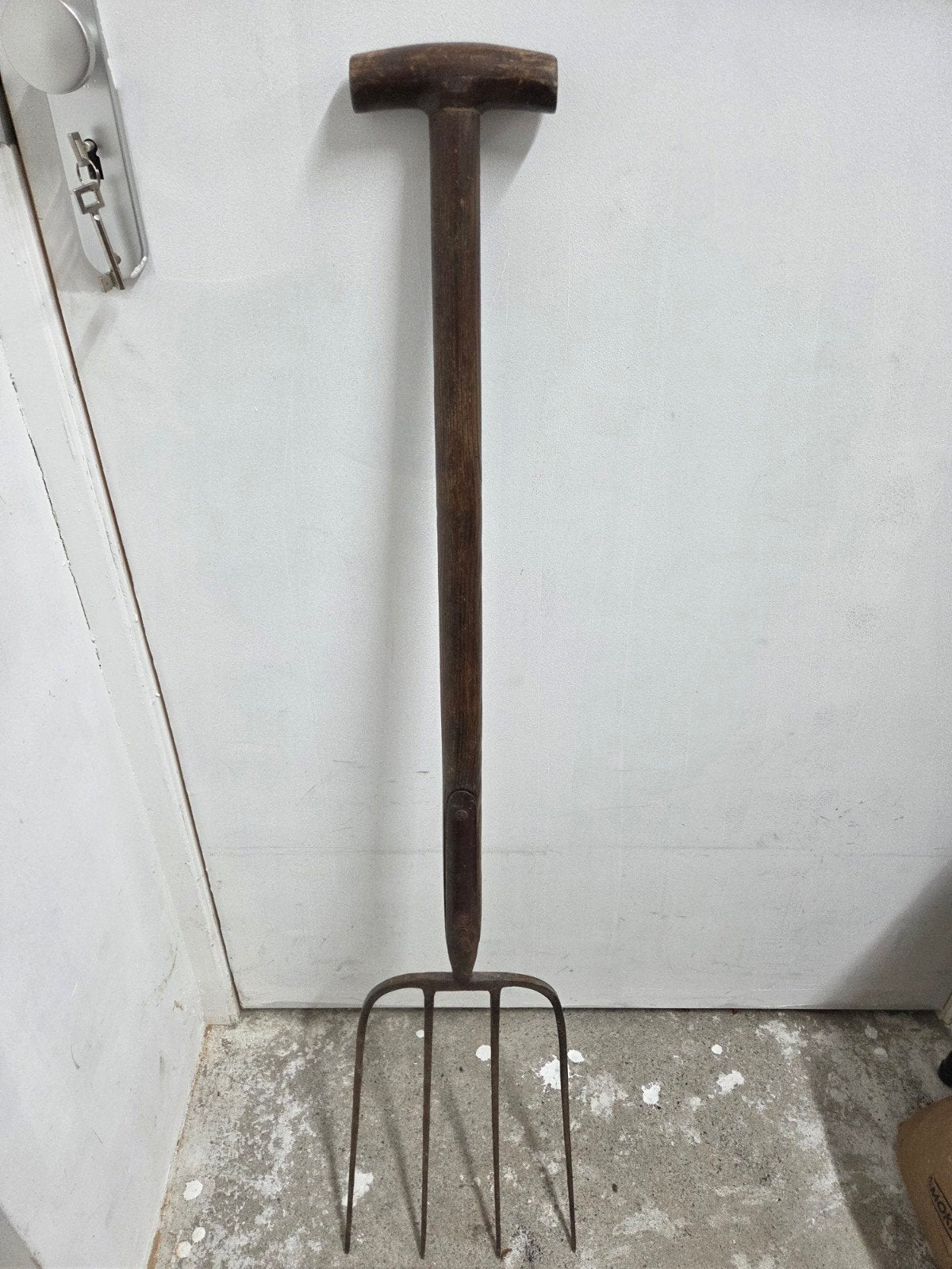 Antieke hooivork met houten steel, Antiek en Kunst, Ophalen