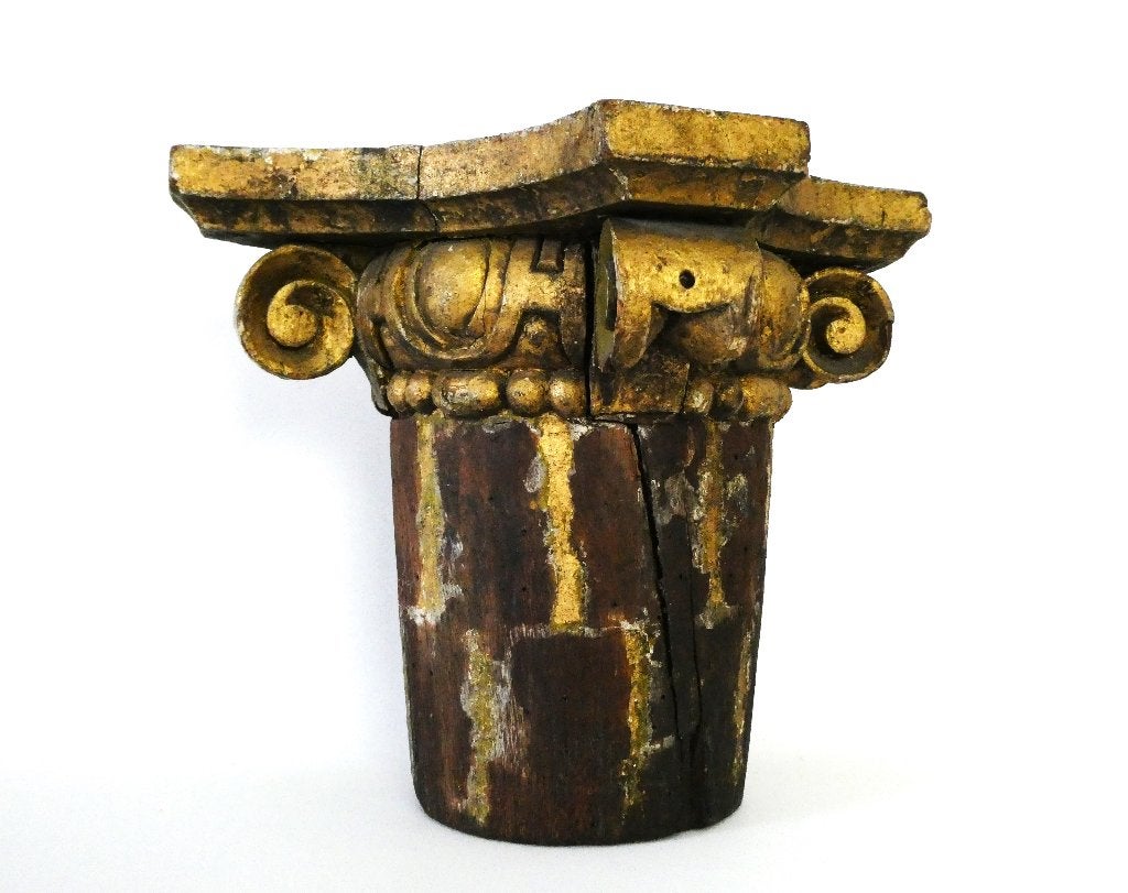 Iconisch kapiteel een zuil krul voluut versiering console, Houtsnijwerk, Ophalen of Verzenden, Handgemaakt, 20 - 50 cm