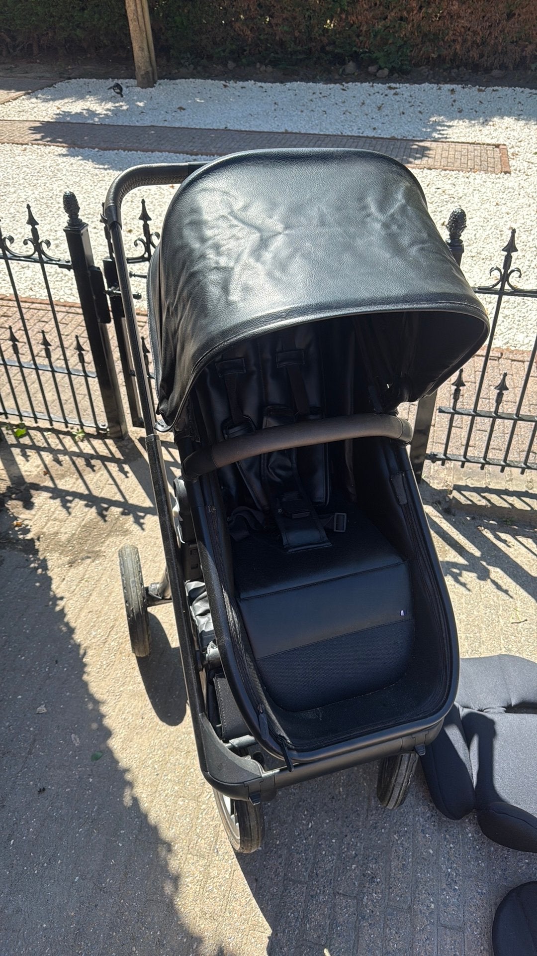 Dubatti lederen kinderwagen met cybex maxicosi set 3 in 1, Kinderen en Baby's, Kinderwagens en Combinaties, Verstelbare duwstang