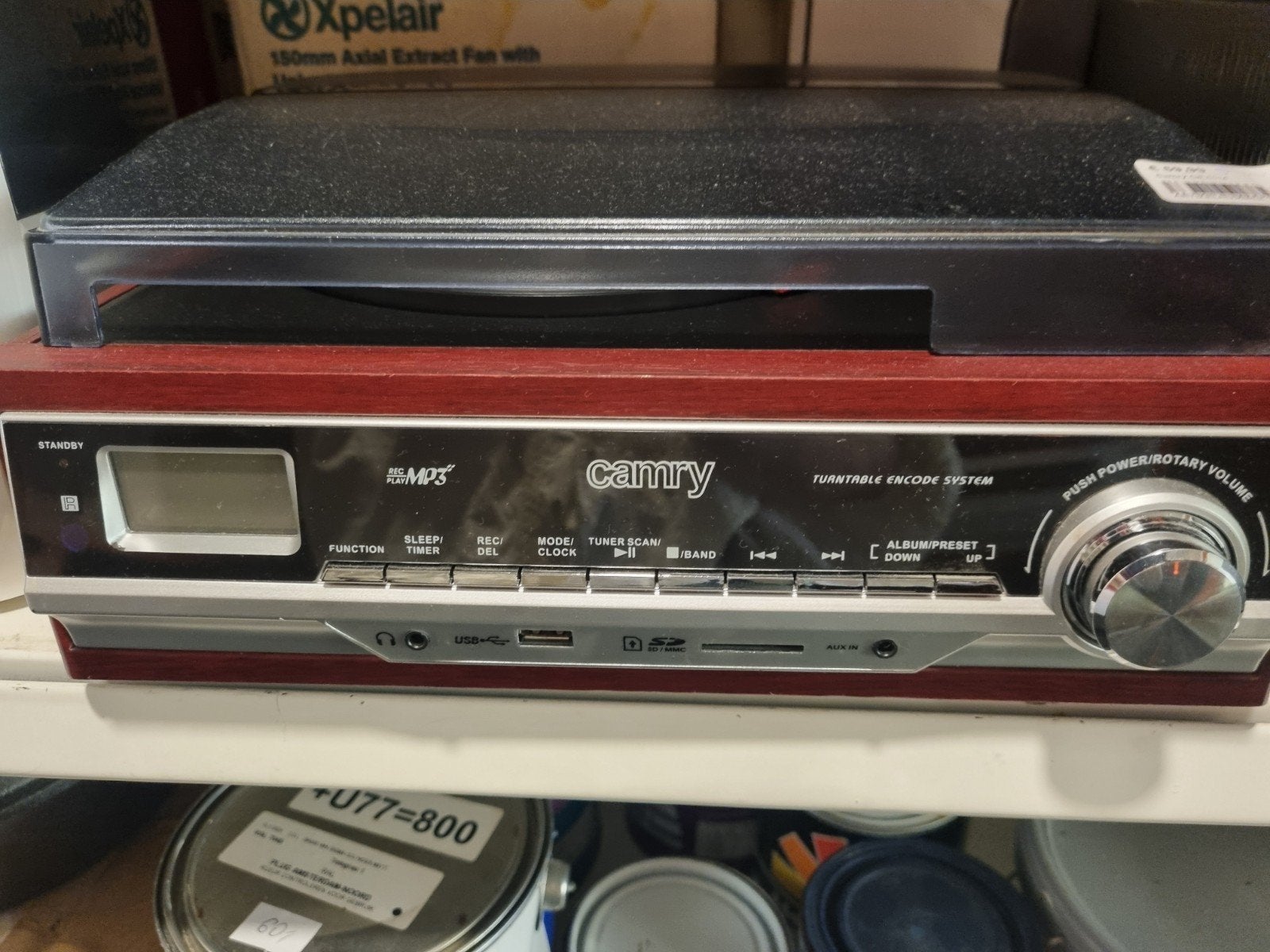 Camry CR1114 Platenspeler met Radio, USB en SD-kaart, Overige merken, Gebruikt, Camry, Onbekend