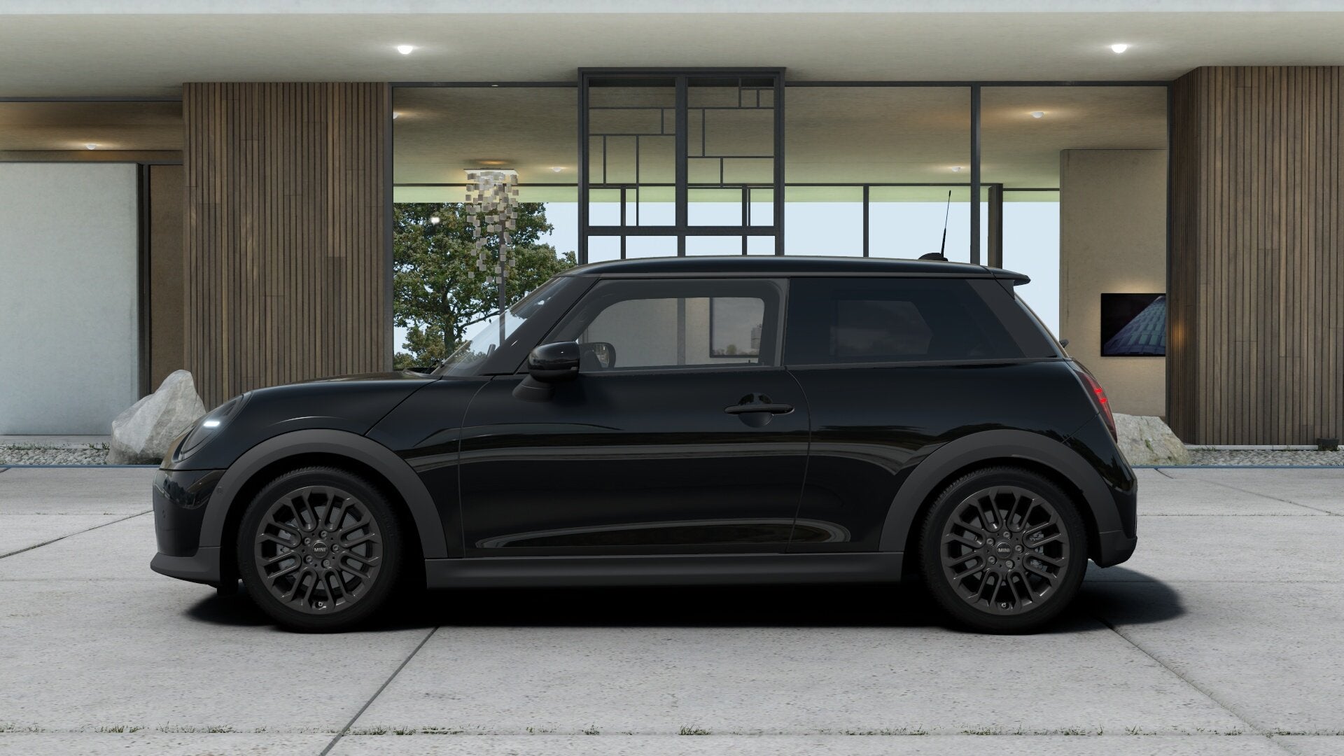MINI Hatchback Cooper C Automaat / Blackyard / 17" U-Spoke g, Stof, Zwart, 156 pk, 4 stoelen