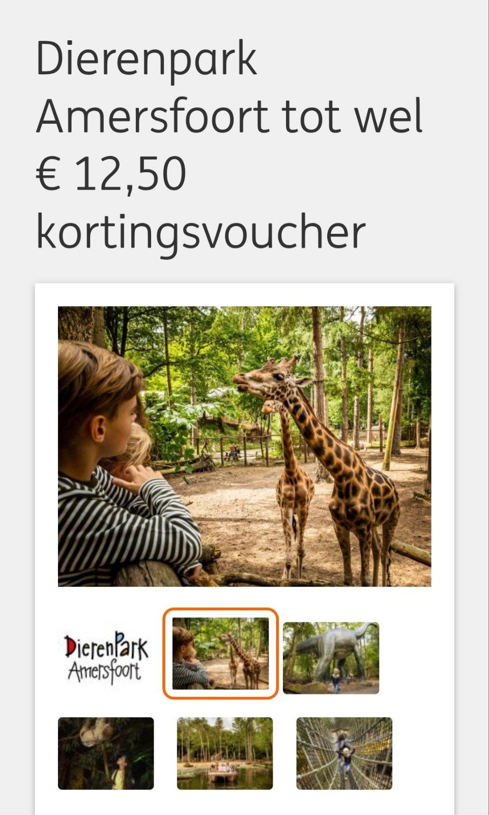 €12,50 Kortingsvoucher dierenpark Amersfoort, Tickets en Kaartjes, Recreatie | Dierentuinen, Drie personen of meer, Kortingskaart