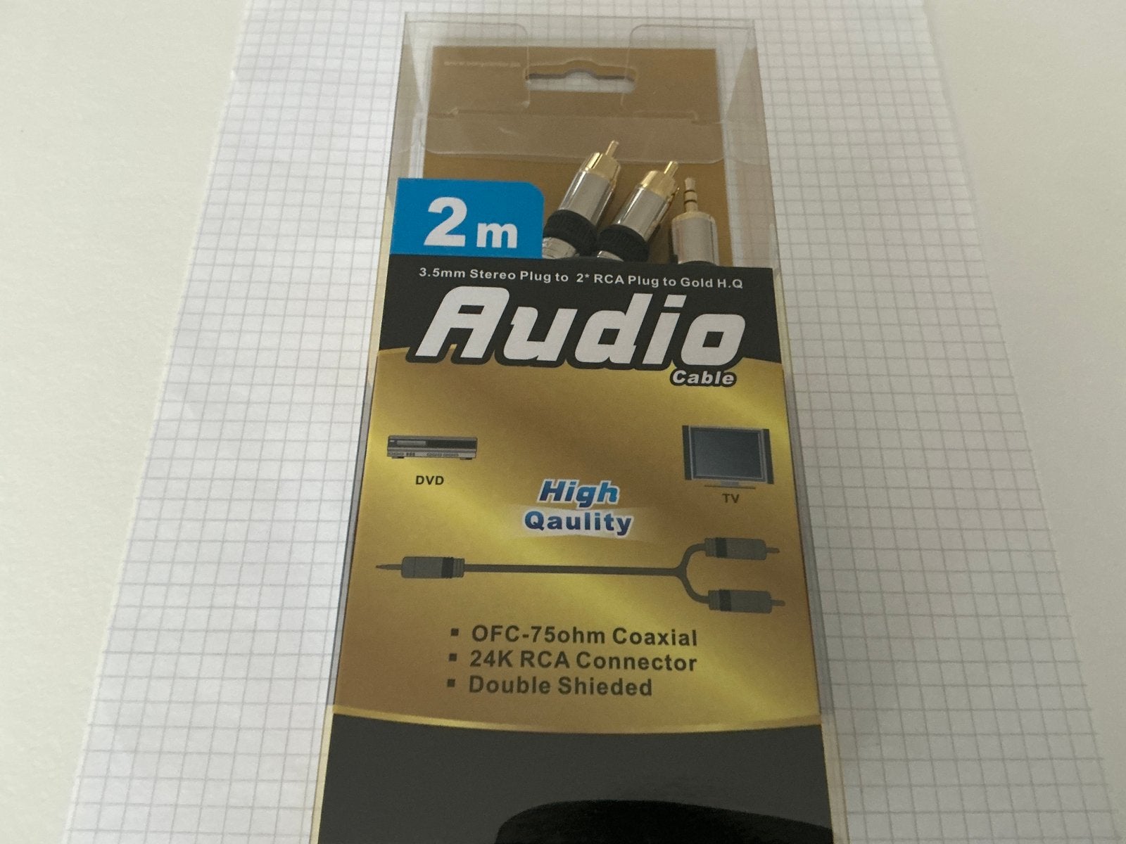BellConn 3,5mm jack M to 2x RCA HQ gold M, Ophalen of Verzenden, Zo goed als nieuw, NA, NA
