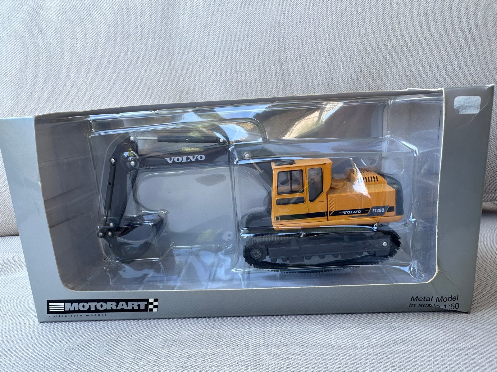 Volvo EC280 Motorart 1:50 Diecast Graafmachine Model, Ophalen of Verzenden, Zo goed als nieuw, Hijskraan, Tractor of Landbouw