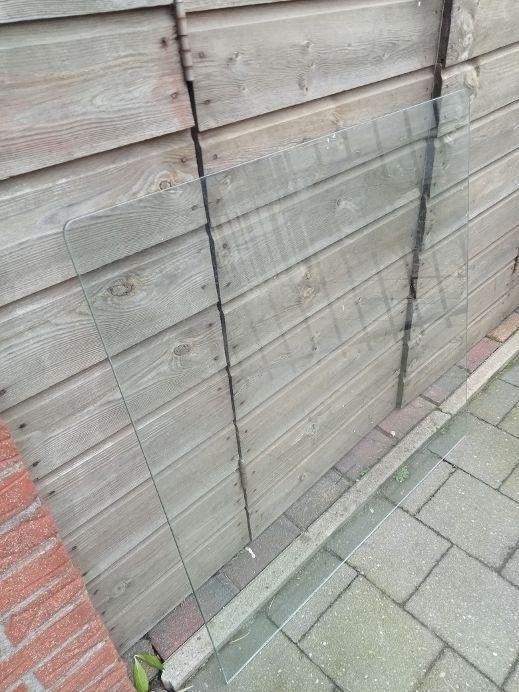 GLAZEN VLOERPLAAT VOOR ONDER DE HOUTKACHEL, Ophalen, Zo goed als nieuw, Hout, Houtkachel