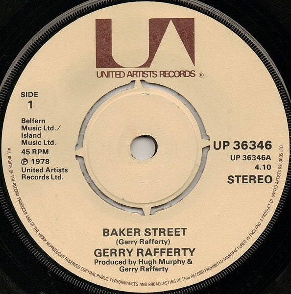 Gerry Rafferty - Baker Street (Single), Cd's en Dvd's, Vinyl Singles, Gebruikt, 7 inch, Ophalen of Verzenden, Pop