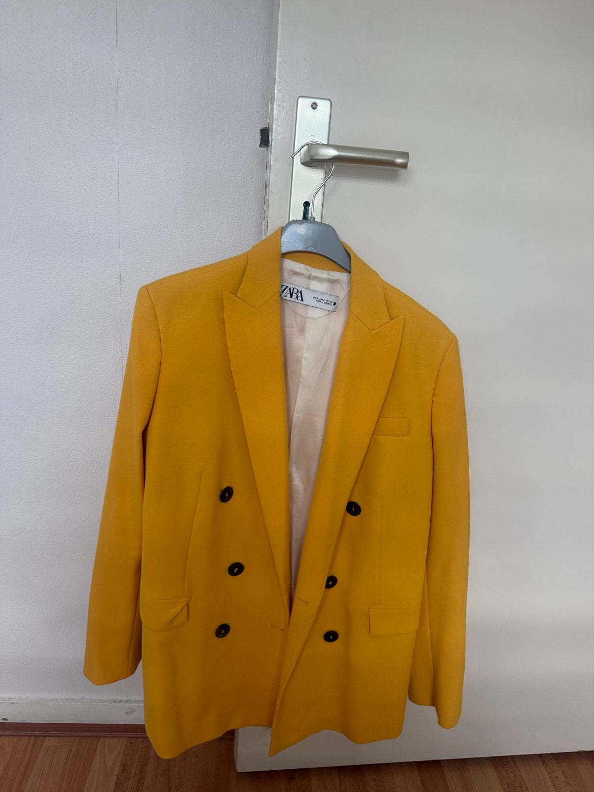 Zara Double-breasted Blazer Maat S - Zo goed als nieuw, Geel, Ophalen of Verzenden, Zo goed als nieuw, Jasje