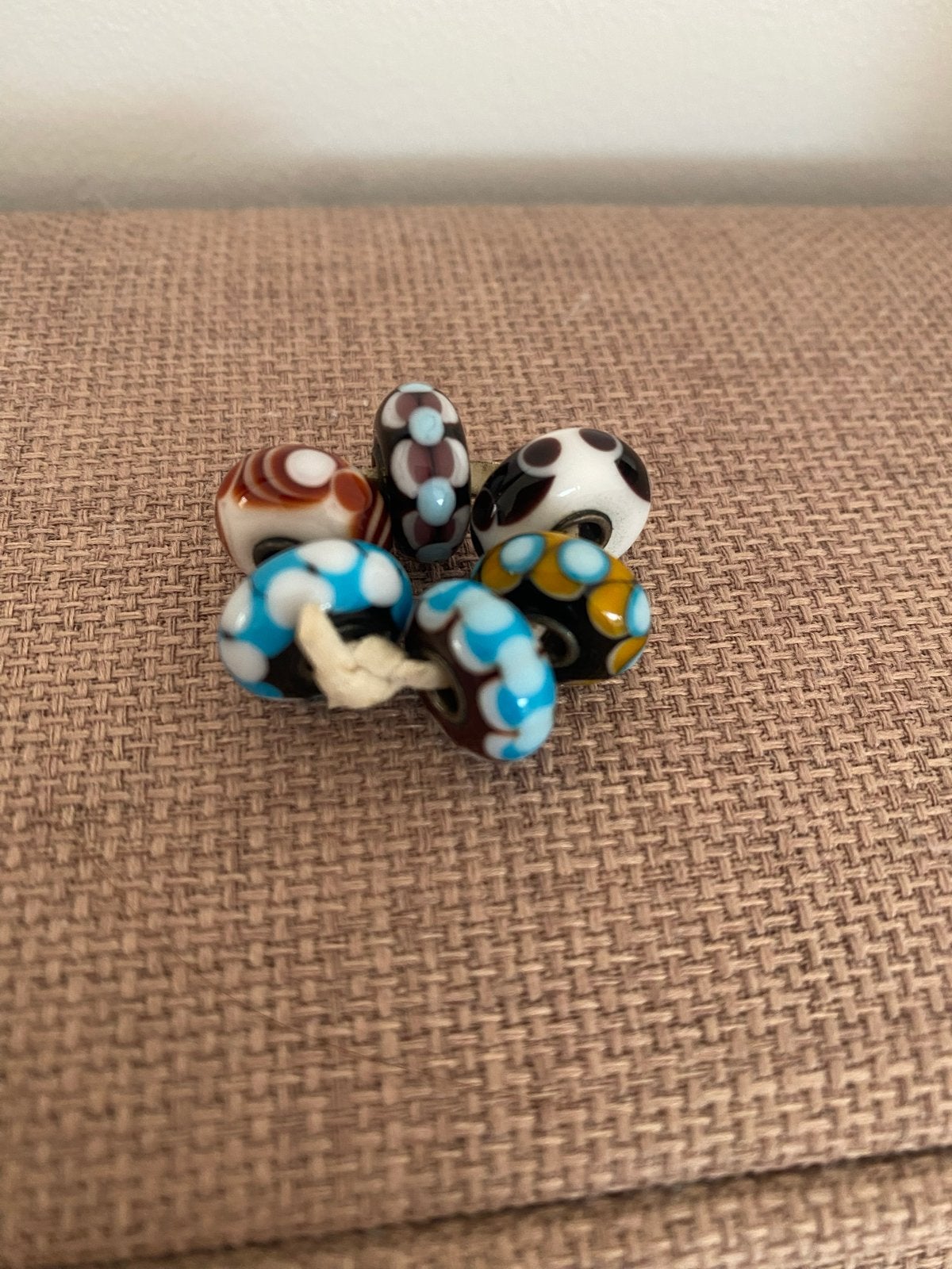 Set van 6 Trollbeads  in diverse kleuren, Glas of Kristal, Nieuw, Ophalen of Verzenden, Trollbeads
