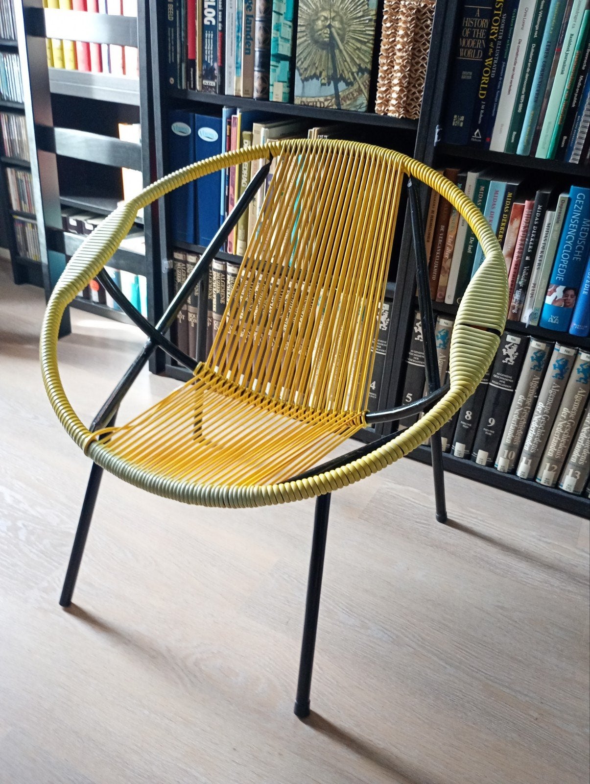 Vintage Italiaanse Spaghetti Stoel Jaren '50, Huis en Inrichting, Overige kleuren, Ophalen of Verzenden, Eén, Vintage, Italiaans Design, Jaren '50, Retro