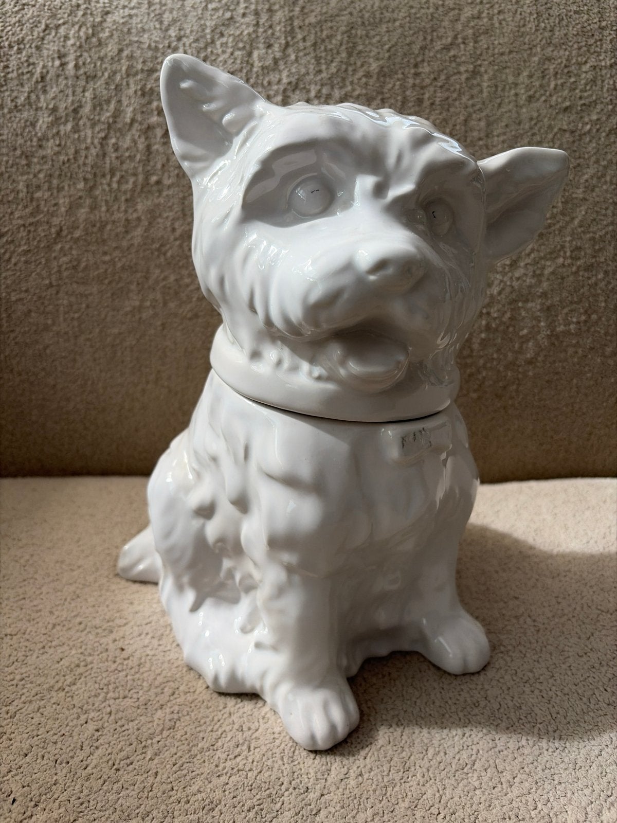 Clayre & Eef Westie Hond Koekjespot - Wit Keramiek, Gebruikt, Verzenden, Landelijk, Wit