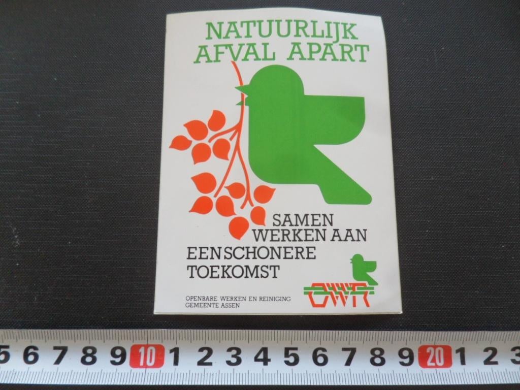 sticker Gemeente Asssen Natuurlijk afval apart *, Ophalen, Zo goed als nieuw