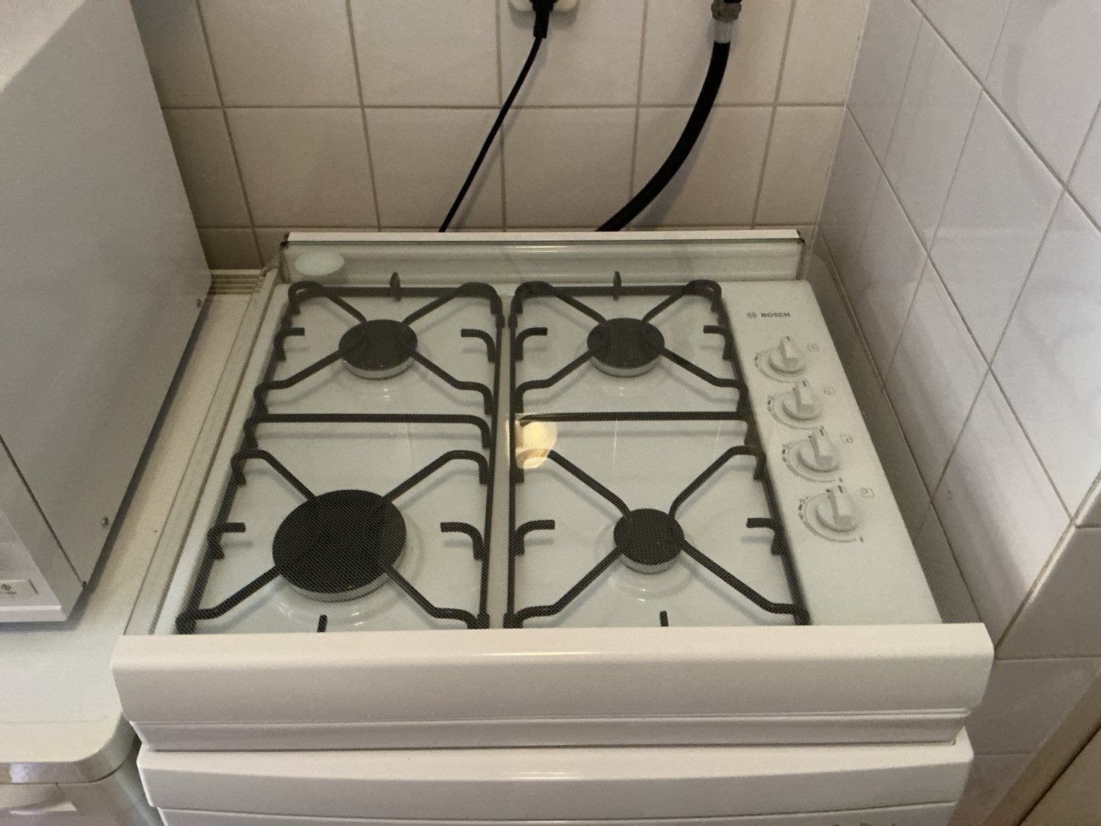 Bosch kookplaat met elektrische ontsteking voor 11 sep weg, Ophalen, Gebruikt, 4 kookzones, Gas