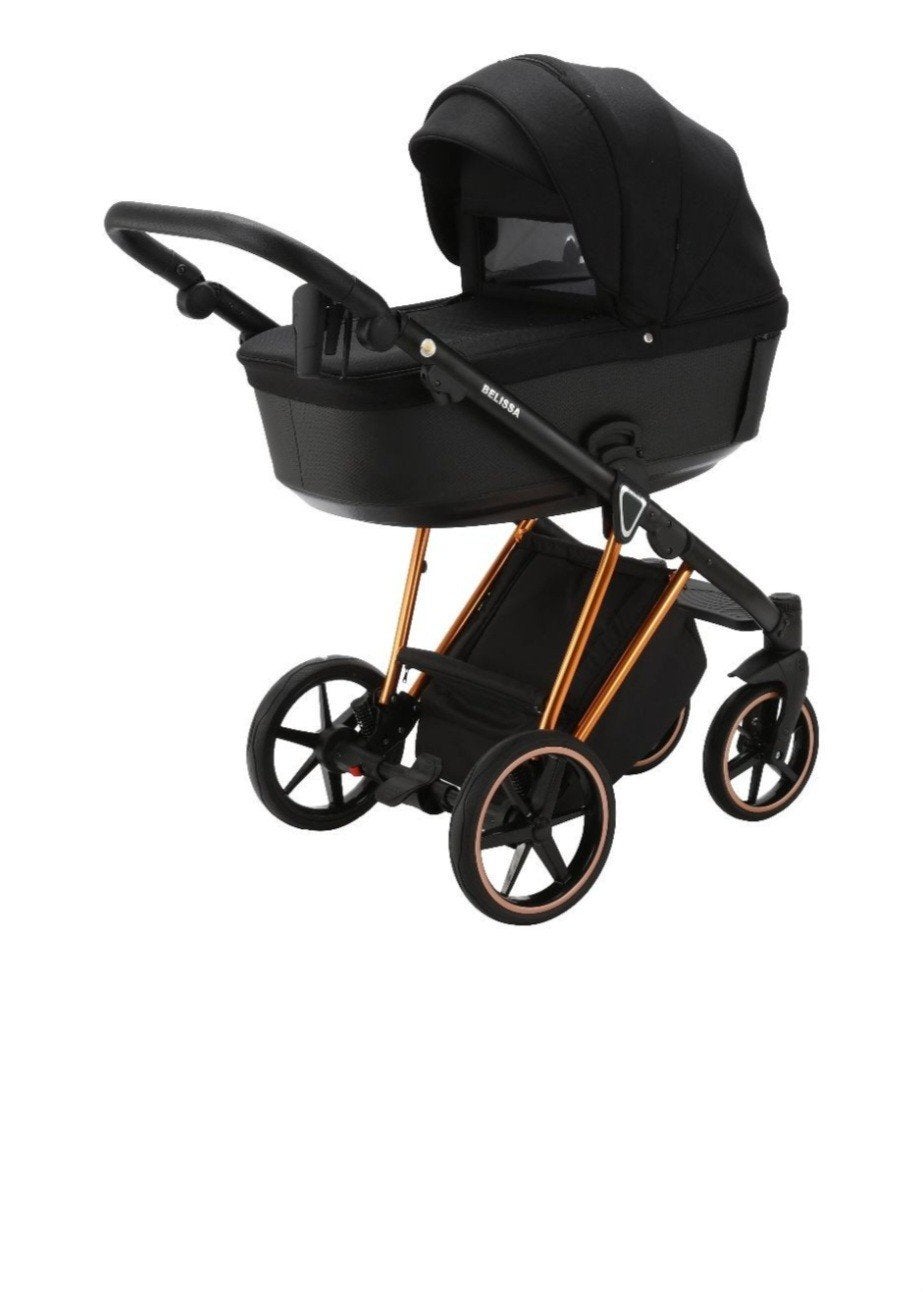 Adamex Belissa Black/Rose 3-in-1 met reiswieg en autostoel, Verstelbare duwstang, Zo goed als nieuw, Ophalen, Kinderwagen