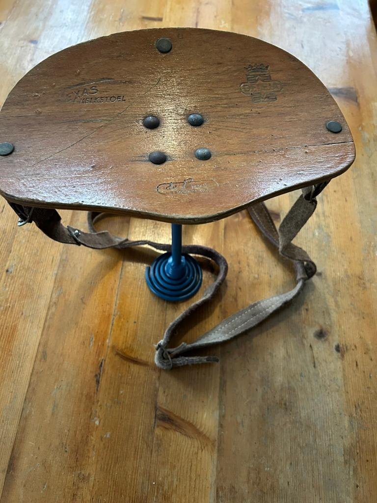 Brocante Melkers krukje, Ophalen of Verzenden, Gebruikt