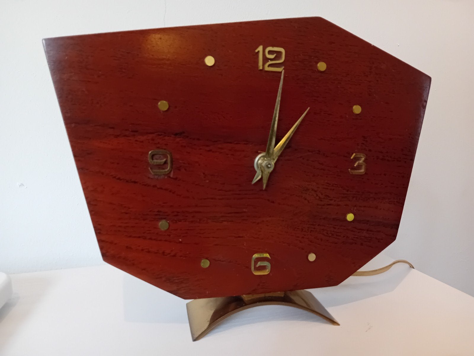Vintage Jacob Palmtag Tafelklok - Mid-Century Modern Teak, Ophalen of Verzenden