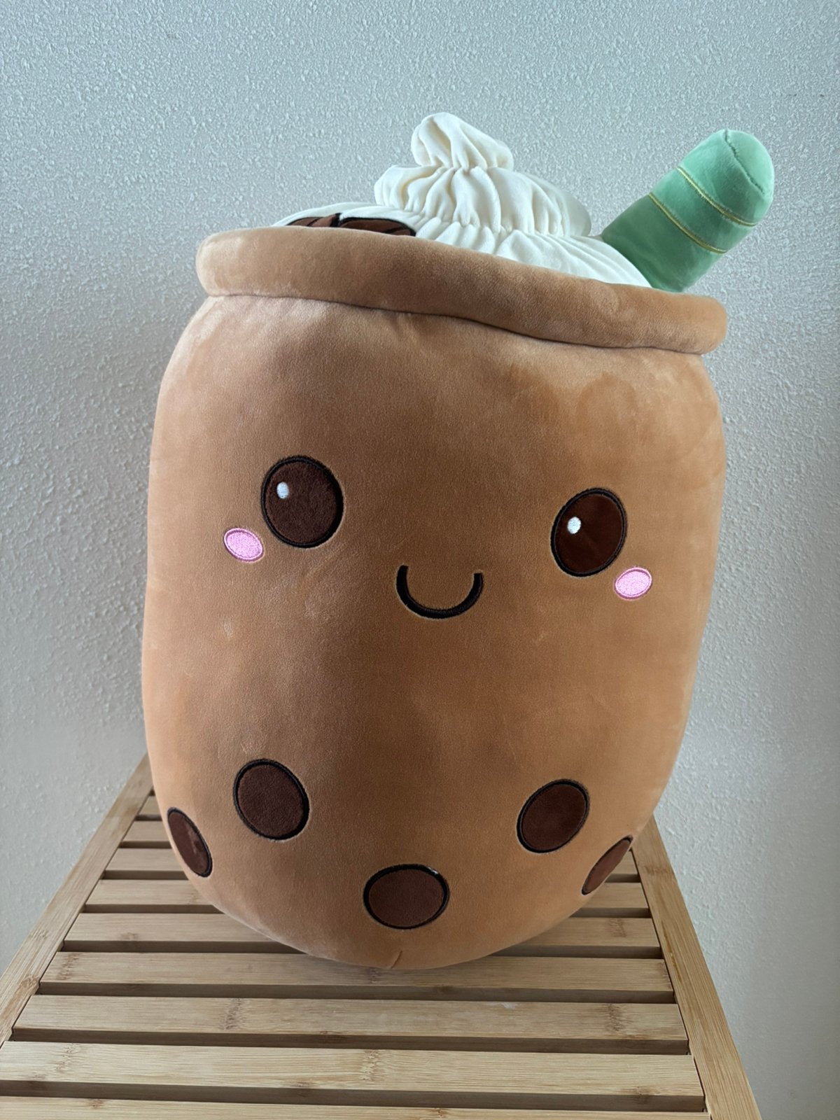 XXL Boba thee/Bubble Tea knuffel kussen 60x40 cm, Ophalen of Verzenden, Zo goed als nieuw, Overige typen