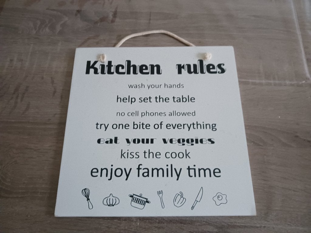 keuken regels bordje, Nieuw, Ophalen of Verzenden, Bord(en), Overige stijlen