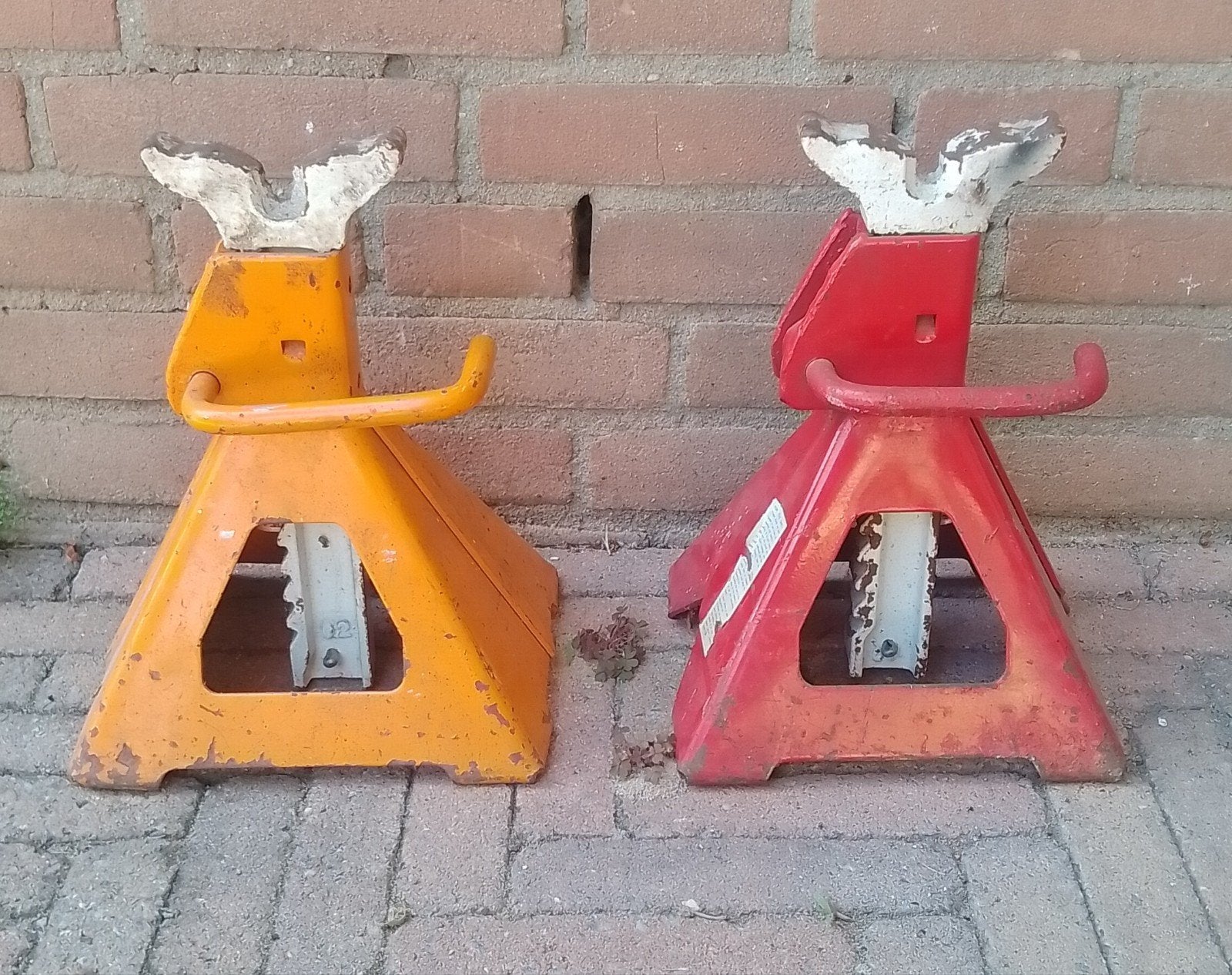 Set van 2 auto as-steunen., Ophalen, Gebruikt, Manueel