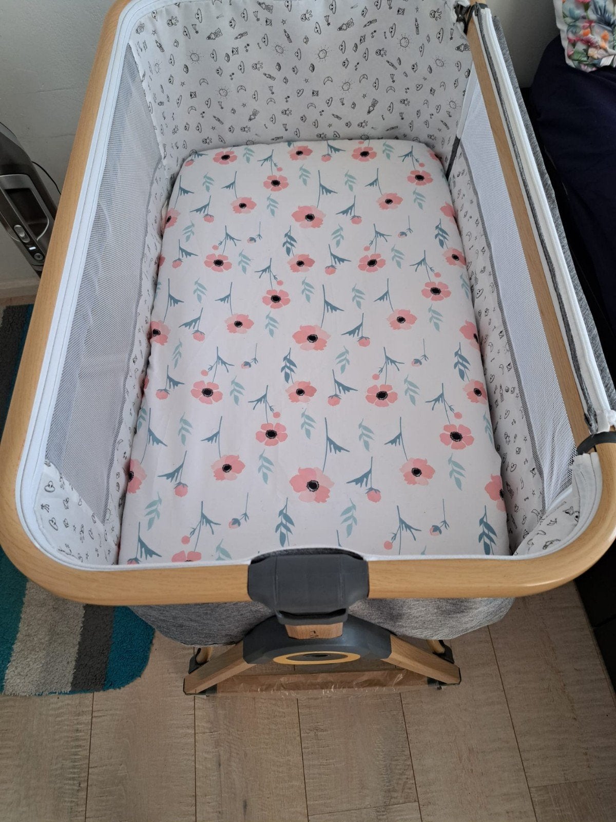 YAZOCO 3-in-1 Babybed: Wieg, Reisbed & Co-sleeper Grijs, Ophalen, Zo goed als nieuw