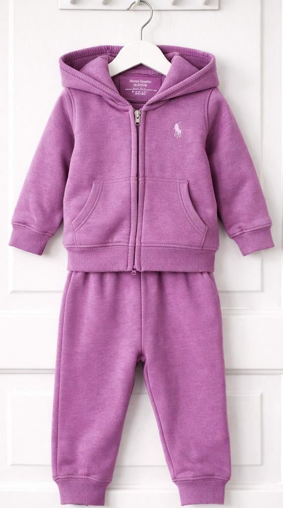 Ralph Lauren Paarse Trainingspak Maat 80, Kinderen en Baby's, Babykleding | Maat 80, Zo goed als nieuw, Setje, Ralph Lauren, Verzenden