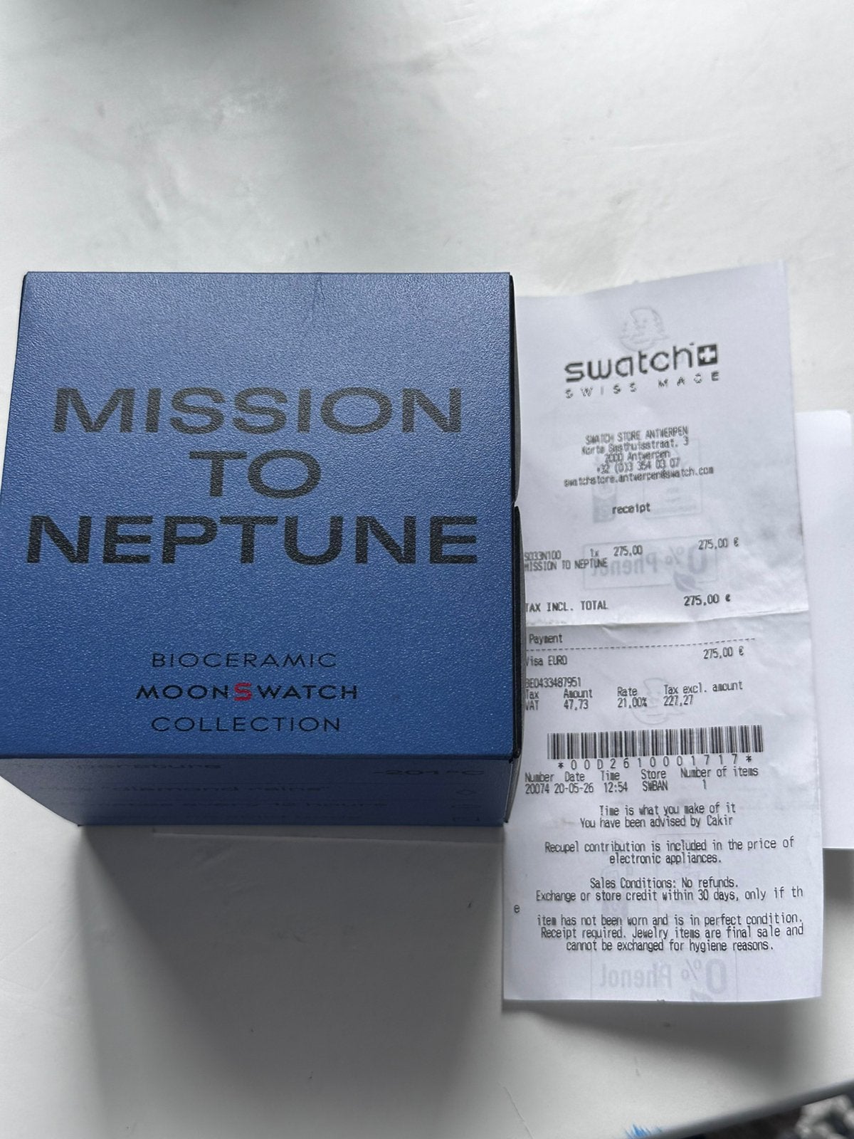 Omga x swatch -Mission to Neptune unieke blauwe kleur, Ophalen, Nieuw, Omega