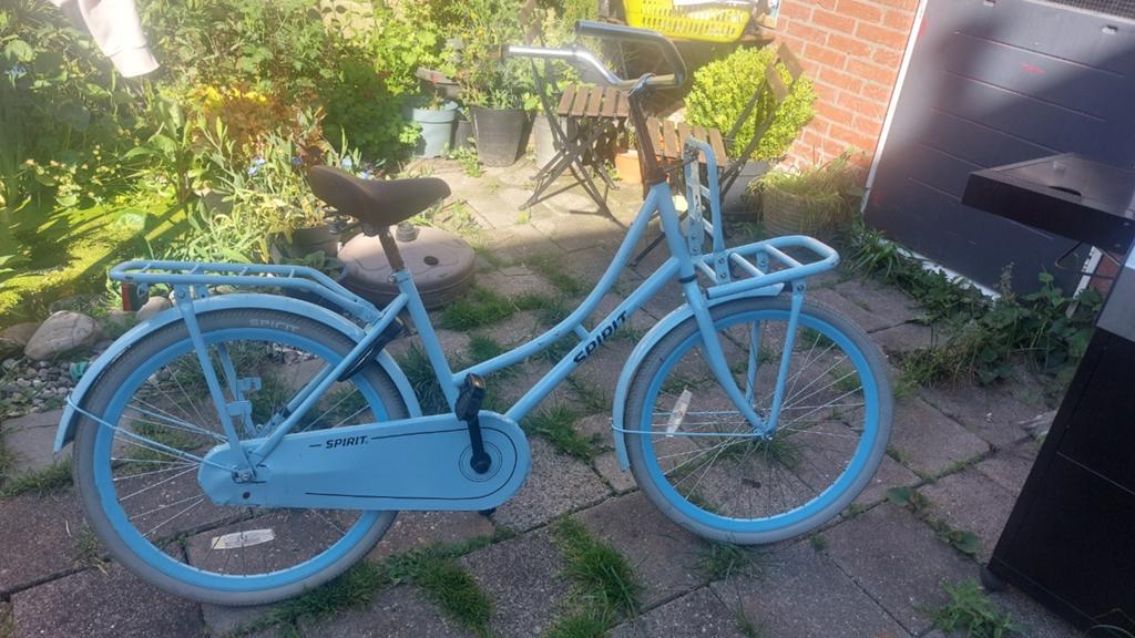 Spirit Omafiets Blauw Meisjesfiets 24 inch - Lichtblauw, Fietsen en Brommers, Fietsen | Meisjes, Ophalen, Terugtraprem, Spirit