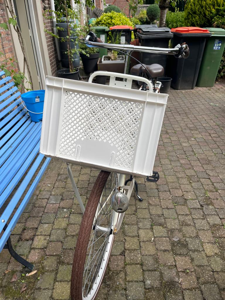 fietskrat - krat wit fiets, Ophalen of Verzenden, Gebruikt